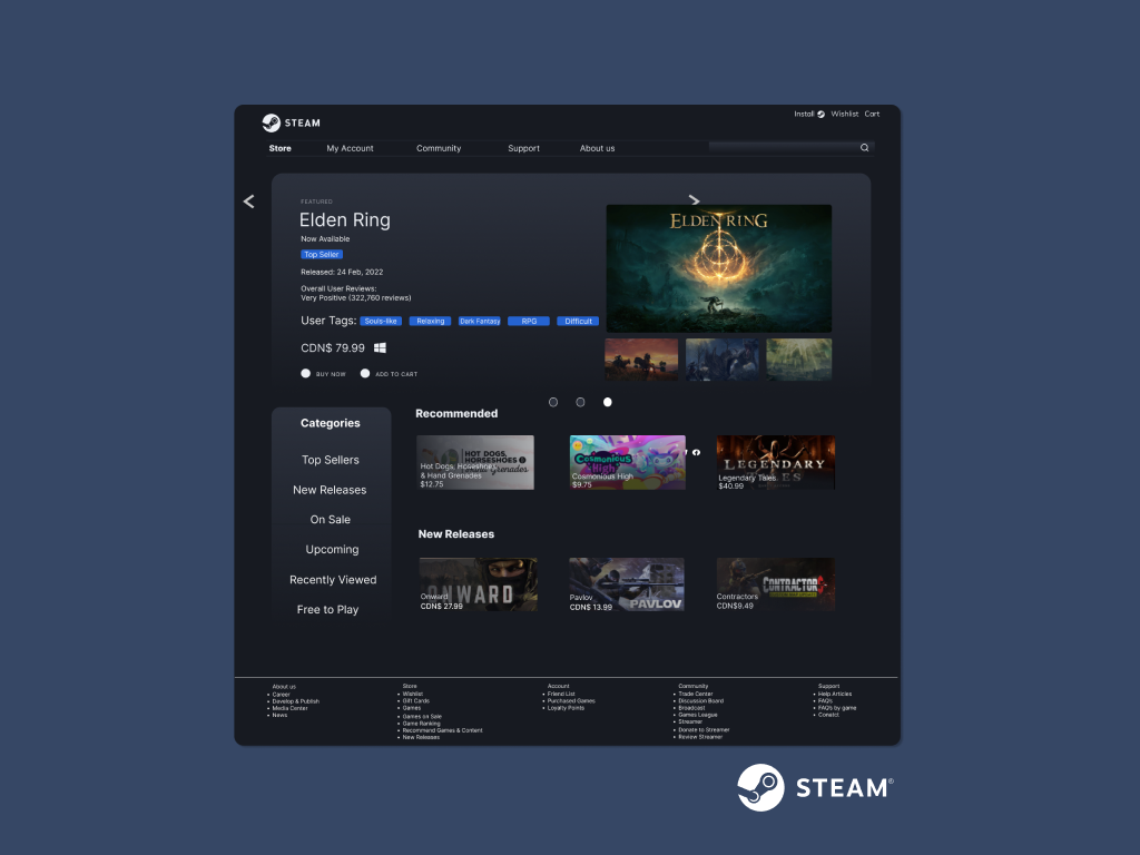 Steam Website UX Redesign